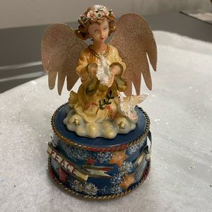 Angel Music Box,VTG Christmas Decor Albert E Price Bellmawr NJ Resin Figurine #2